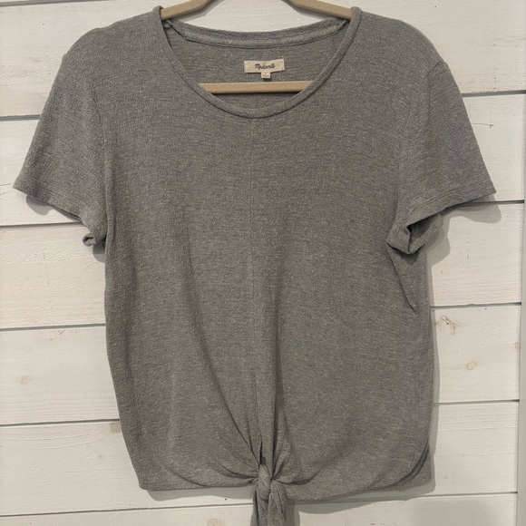 Madewell Gray Knot Front Tee shirt Size Small. - Picture 4 of 10